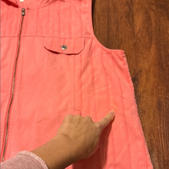 Christopher & Banks Coral Textured Vest with Hood - Picture 4 of 5